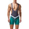 YUFEIDA Camicie sportive da uomo Active Undershirts One Piece Boxer Singlet Wrestling Bodywear Active Base Layers Body, H/Verde, XL