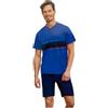 Enrico Coveri Pigiama Uomo Corto Estivo Cotone Completo Sportivo Tuta Estiva Casa 1018 Bluette M