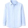 Blue coast yachting Camicia a Righe da Uomo, 100% Lino, Manica Lunga, vestibilità Regular/Slim, Stile Casual ed Elegante, Traspirante per l'Estate.