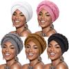 DRESHOW Donna Africane Turbante Pre-Legato Doppio Copricapo a treccia Testa Avvolge Cappello Boho Turbante Chemio Cap Elastico Annodato Berretto
