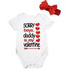 Petitebelle Sorry Boys Daddy Is My Valentine - Tutina bianca Nb-18m, bianco, 6-12 Months