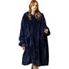 Tuopuda Felpa Coperta Donna Uomo Oversize Coperta con Cappuccio Maglione Pigiama Coperta Manica Lunga Felpa in Pile Regalo Donna Natale Felpone Felpata Calda, Marina Militare
