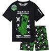 Get Trend Minecraft Corto Pigiama Ragazzo, Morbido Pigiami Estivi Bambino con Maglietta e Pantaloncini, Abbigliamento Notte, Regalo Ragazzo (11-12 Anni, Nero, Confezione da 1)