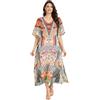 Miss Lavish London - Vestito da donna, caftano da donna, taglia: da normale a taglie forti 146-nero 56-60