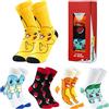 Pokémon Calzini Bambino EU 30-39, Pacco da 5 Pikachu Elastico Traspirante e Morbido Calze Ragazzo, Anime Regalo Bambini (35-39 EU, Multicolore)