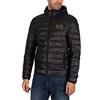 EA7 Emporio Armani Train Core Down - Piumino da uomo con cappuccio oro nero XXL