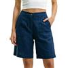 Neteson Pantaloncini Donna Estivi in Lino Vita Alta Pantaloni Corti Bermuda Lavoro Shorts Lino Larghi Casual Eleganti Comodi con Tasche