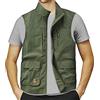 Generic Gilet sportivo da uomo, leggero, estivo, per pesca sul campo, con cerniera, multitasche, per attività all'aperto, campeggio, senza maniche, verde, XXL