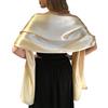 Central Chic® - Scialle satinato in seta, da matrimonio, pashmina per spose e damigelle, colore: bianco avorio, nero, blu, argento, oro, rosa, grigio, verde Oro champagne S/M