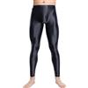 Maeau - Collant Luminosi Uomo Gloss Legging Sportivi Oliato Pantaloni Stretti Elastici Setosi M-XXL, Nero , L