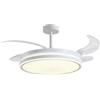 BEL AIR HOME - Ventilatore da soffitto Atenas con pale retrattili, motore DC silenzioso, luce LED 36 W, 3 temperature di colore, telecomando, modalità inverno, design moderno (bianco mini)