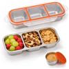 ZephyrCraft Set da 3 Scatole per Alimenti in Acciaio Inossidabile, 800ml con 3 Scomparti, Contenitori Impermeabili per Pasti per Bambini e Adulti, Ideali per Scuola e Ufficio, Lavabili in Lavastoviglie