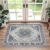 GENIMO - Tappeto Vintage 60x90cm - Antiscivolo, Lavabile, Con Pelo Corto - Per Corridoio, Ingresso, Camera - Blu Marino