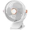 Qualoramall, ventilatore USB da scrivania con clip e luce notturna, ventilatore portatile silenzioso, 5 modalità di vento, rotazione verticale a 360° e orizzontale a 720°, alimentato tramite USB per