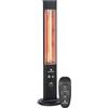 blumfeldt Heat Guru Plus - Radiatore di Calore in & out, 1200 Watt, Timer 9 Ore, Elemento Riscaldante al Carbonio, 3 Livelli, Alloggiamento con Lega di Alluminio Anodizzato, Nero