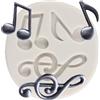 MINFEIDMS Stampi per fondente a tema musicale, note musicali, in silicone, per decorare torte di zucchero, cupcake, pasta di gomma, caramelle, argilla polimerica