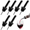 Generic Confezione da 10 beccucci per bottiglie di liquore, in acciaio inox, con tappo antipolvere in gomma, per bottiglie di vino e olio (nero, A, standard-A)