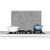 KitchenYeah© Paraschizzi Cucina Alluminio Pannello Dietro Piano Cottura | 60x40 cm - Fornelli a Gas Paraspruzzi Calcestruzzo - Ardesia - Grigio - Struttura
