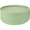 GRÄWE Linea Piatti in plastica Ø 25 cm, 10 pezzi, verde chiaro, stoviglie in PP infrangibili, lavabili in lavastoviglie fino a 50 °C, adatti al microonde, campeggio, picnic all'aperto