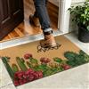 SHACOS Zerbino Antiscivolo in fibra di Cocco Artificiale 60x90 cm, Tappeto Resistente e Assorbente, Facile da Pulire per Ingresso Interni ed Esterni, Cactus Hello