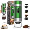 VHV Caffettiera Portatile, 3 In 1 Macchina per Caffè Viaggio - Senza Fili & Auto-Riscaldante - Con Batteria 7500mAh, 20 Bar di Pressione - Adatto a Varie Scene Portatili e Regali (Verde)