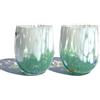 MAZZEGA ART & DESIGN - 2 Bicchieri Acqua Big Bicolor in Vetro Soffiati e Lavorati a Mano con Murrine di Murano, linea "I Colori di Murano" 435 ml. Made in Italy (Verde, 2)