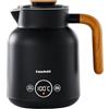 DmofwHi Bollitore Elettrico 1 Litro Acciaio Inox, 1000 W, Display Digitale, 5 Livelli di Temperatura, Funzione di Mantenimento del Calore 4H, Doppia Parete, Ideale per Caffè e Tè in Ufficio - Nero