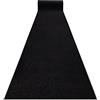 rugsx Passatoia KARMEL liscio - Runner monocolore per cucina, soggiorno e corridoio - nero - 60x220 cm