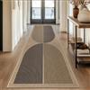 Capslpad Tappeto passatoia per corridoio, 80 x 240 cm, antiscivolo, lavabile, effetto iuta, per cucina, soggiorno, corridoio, ingresso, colore: nero/marrone