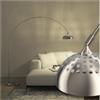 tectake® Lampada ad Arco in Acciaio, Lampada Design Regolabile, Paralume Orientabile, Piantana Design Vintage, Base Antiscivolo, Ideale per Soggiorno, Camera da Letto e Ufficio - Nichel Opaco