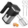 BORDEAG Frullatore elettrico a mano, 800 W, 5 velocità, mixer manuale, mixer da cucina, frusta a mano, 2 fruste e 2 ganci per impastare, per torte e pane, per mescolare panna