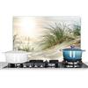 KitchenYeah© Paraschizzi Paraspruzzi per Cucina Lamiera Alluminio Alzatina | 60x40 cm - Top Decorazioni Cucine Dune - Isole wadden - Acqua