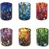 MAZZEGA ART & DESIGN - 6 Bicchieri Shot in Vetro Soffiati e Lavorati a Mano con Murrine di Murano. Linea "I Colori di Murano" 75 ml. Made in Italy (MIX, 6)
