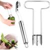 CHENNAN 2 pezzi Svuota Peperoni Snocciolatore per Peperoni Levatorsoli per Mele Strumento di Rimozione dei Semi in Acciaio Inox Utensile per togliere il torsolo di frutta e verdura (Argento)