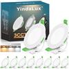 YindaLux Faretti Led da Incasso per Cartongesso, 8W 800LM IP44 Faretti LED Soffitto Dimmerabile, 2700K 4000K 6500K Regolabile Faretti da Incasso 230V Diametro Foro Ø75-90mm, Bianco, Set di 10