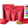Plaphy 100 Sacchetti Mylar in Alluminio Stand Up Richiudibili,Rosso,10x15cm | Buste Doypack Ermetiche Opache per Alimenti, Sacchetti con Zip per Confezionare e Conservare Caffè, Tè, Caramelle, Spezie