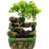 HHEMSTD Fontana da interni con luce a LED, fontana da tavolo per interni in resina con cascata, ruota dell'acqua e pompa dell'acqua, 18 × 15 × 30 cm, decorazione per soggiorno e ufficio