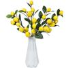 DuHouse 3 rami di limone finti, 66 cm, steli di limoni gialli artificiali con foglie verdi, decorazione per casa, cucina, tavolo centrotavola