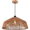 VR VETRINEINRETE Vetrineinrete® Lampadario a sospensione con corda intrecciata rattan attacco E27 stile boho chic bohemien Ø 40 e 50 cm (Diametro 50 cm)