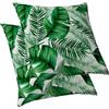 ggaimwf Copricuscino con piante verdi Foglie di banana tropicale Cuscini da esterno con foglie di giungla Doppia faccia per divano da giardino Decorazione per la casa nel patio Federe 60x60cm Set di 2