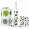 GMMH - Set di 6 accessori da bagno, con dispenser per sapone, porta saponetta e scopino per WC (cerchi)