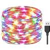 Exporee 20m ha condotto le luci della stringa 200 leds Usb alimentato, luci di filo di rame fata impermeabile per recinzione patio, albero da giardino, Natale, colorato
