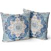 Snylcce Set di 2 copricuscini in stile bohémien 40x40 cm copricuscini decorativi quadrati per cuscini 40x40 cm divano auto federa per esterno casa letto soggiorno divano decorazione (blu boho)