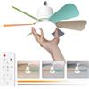 himmel Ventilatore da soffitto da 30 W con base E27, LED dimmerabile, silenzioso per camera da letto e soggiorno. 3 velocità, 6 pale. (Multicolore)