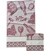 OM DOLCE CASA Strofinacci Asciughini Canovacci Set 3 Pezzi Misura Maxi cm 60x86 Tela Aida Ricamo Punto Croce Hobby Cucito Fondo Colore Ecru Variante Vino Disponibile in 4 Colori Prodotto in Italia (Bordeaux)