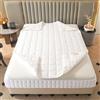RTSFKFS Fodera Materasso Matrimoniale Con Cerniera Copri Proteggi Materasso Imbottito Personalizzabile Coprimaterasso Sacco Trapuntato Singolo Una Piazza E Mezza Lavabile(Bianco,180x210x30cm)