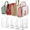 Lnrueg 2 organizer per borse in plastica, 4 scomparti, 14 x 32 x 13 cm, organizer per borse in plastica trasparente, per borse, pochette, portafogli, polsi, salvaspazio, camera da letto e armadio