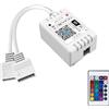 iNextStation RGB Controller LED WiFi Intelligente con Telecomandi Wireless IR a 24 Tasti, Compatibile con Alexa e Google Home, Android/iOS Controllore per Striscia LED RGB SMD 5050 2835 (2-Port)