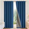 Joydeco 100% Tende Oscuranti per Interni 2 Pezzi L 140 x A 245 CM, Lino Tende Termiche con Passanti Nascosti per Soggiorno Moderne Cameretta Bambini Camera da Letto Blackout Curtains, Blu Denim