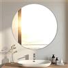 EONAZE Specchio da Parete Rotondo Specchio Adesivo Tondo Ingresso Moderno Cornice Ø 40 cm Grande Trucco Specchi da Parete Decorativo per Bagno Cucina Soggiorno e Corridoio